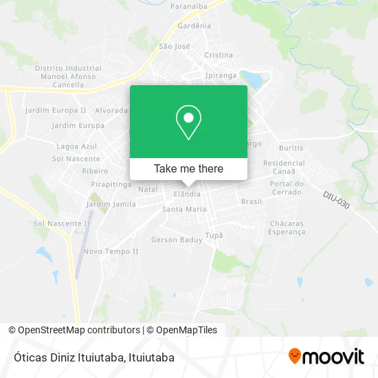 Óticas Diniz Ituiutaba map