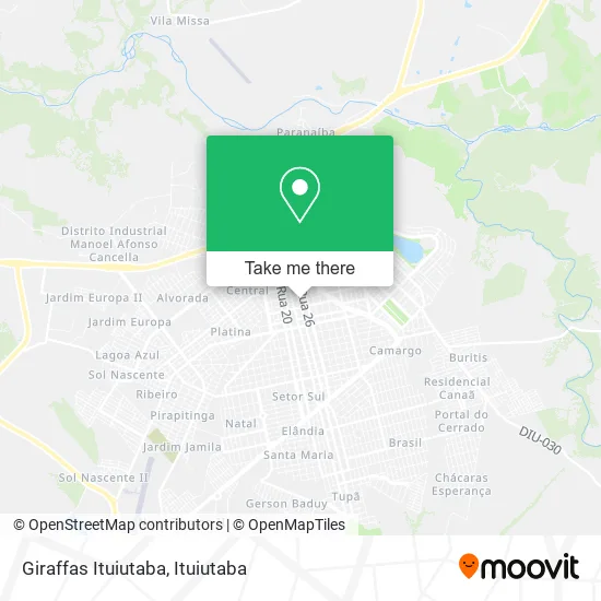 Giraffas Ituiutaba map