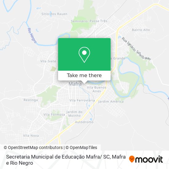 Mapa Secretaria Municipal de Educação Mafra/ SC