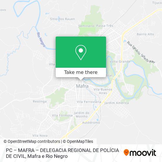 Mapa PC – MAFRA – DELEGACIA REGIONAL DE POLÍCIA DE CIVIL