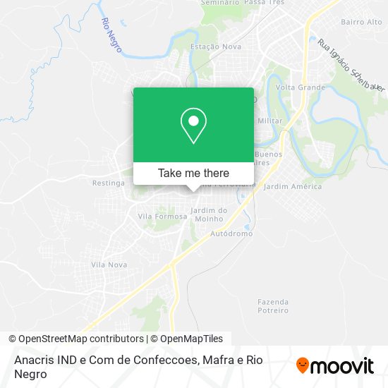 Mapa Anacris IND e Com de Confeccoes