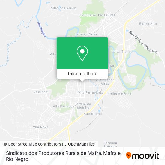 Mapa Sindicato dos Produtores Rurais de Mafra