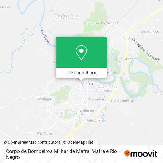 Mapa Corpo de Bombeiros Militar de Mafra