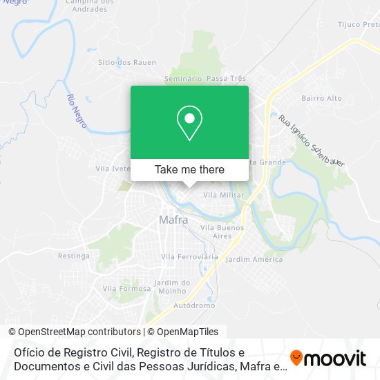 Mapa Ofício de Registro Civil, Registro de Títulos e Documentos e Civil das Pessoas Jurídicas