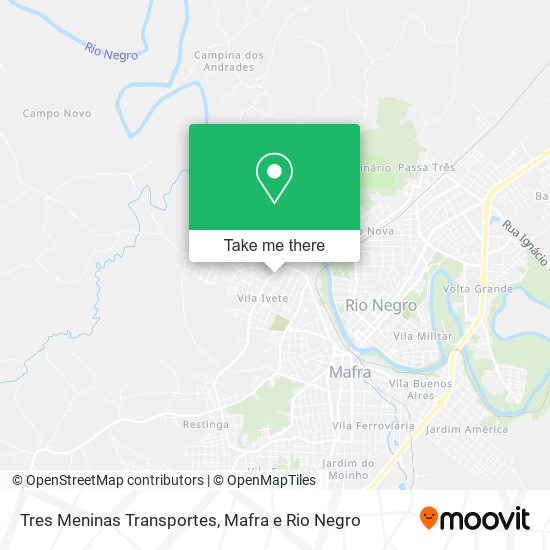 Tres Meninas Transportes map