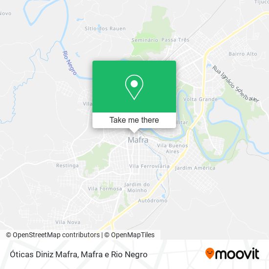 Óticas Diniz Mafra map