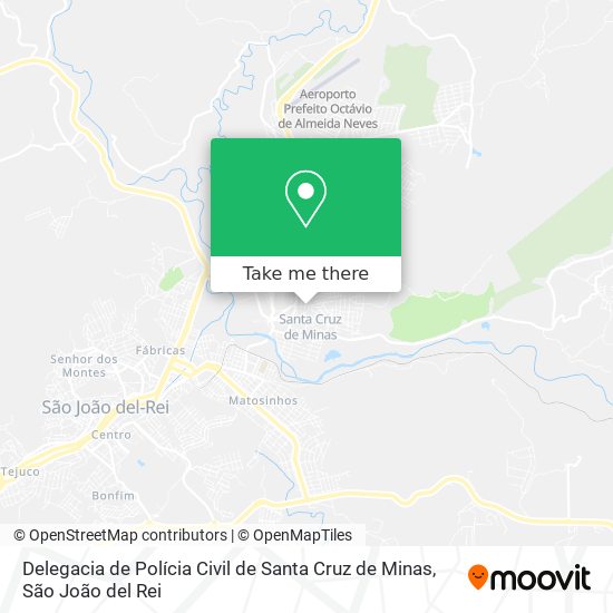 Mapa Delegacia de Polícia Civil de Santa Cruz de Minas