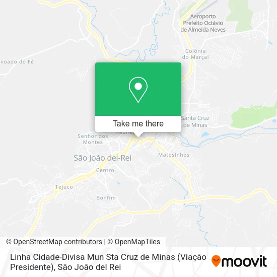 Linha Cidade-Divisa Mun Sta Cruz de Minas (Viação Presidente) map