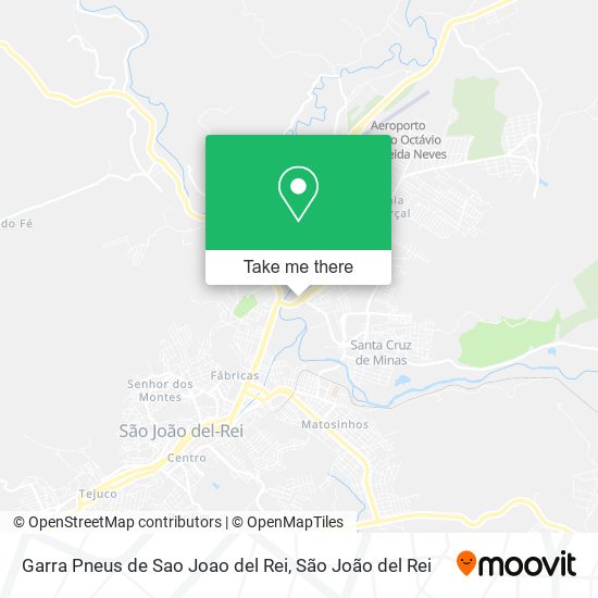 Mapa Garra Pneus de Sao Joao del Rei