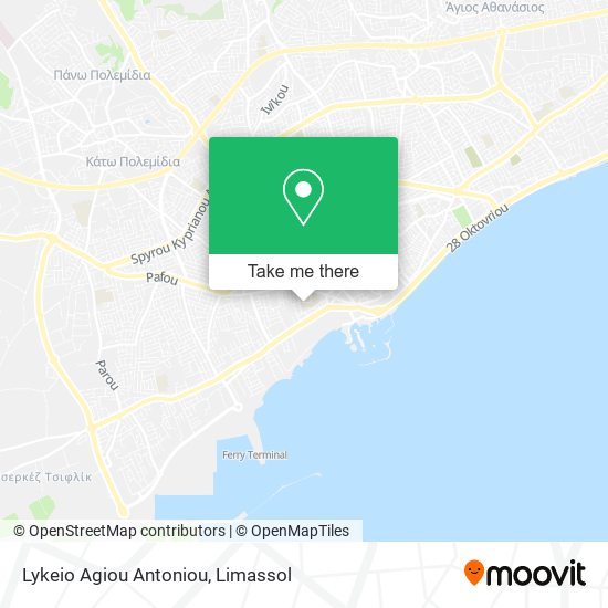 Lykeio Agiou Antoniou map