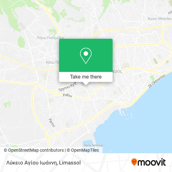 Λύκειο Αγίου Ιωάννη map