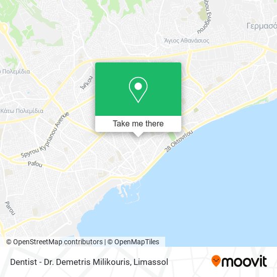 Dentist - Dr. Demetris Milikouris map
