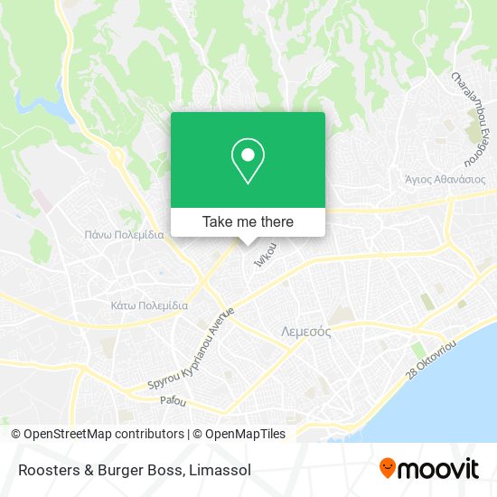 Roosters & Burger Boss map