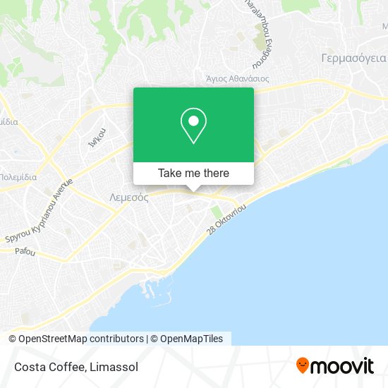 Costa Coffee map