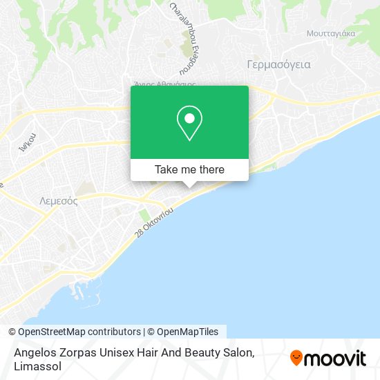 Angelos Zorpas Unisex Hair And Beauty Salon map
