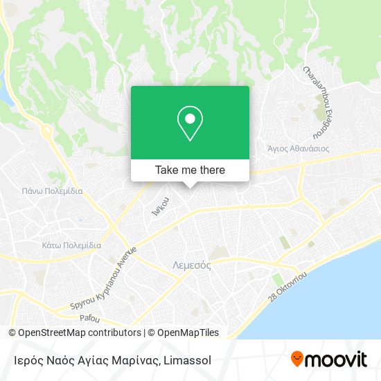How to get to Ιερός Ναός Αγίας Μαρίνας in Limassol by Bus?