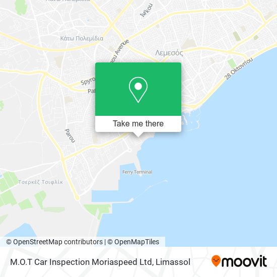 M.O.T Car Inspection Moriaspeed Ltd map