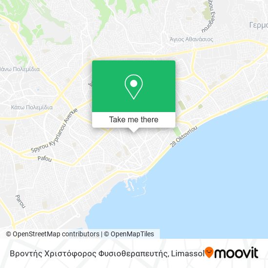 Βροντής Χριστόφορος Φυσιοθεραπευτής map