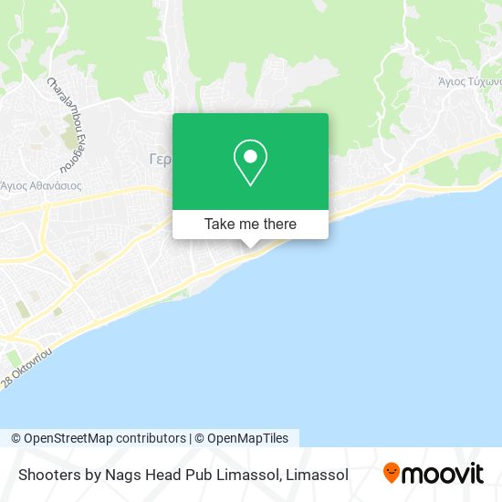Shooters by Nags Head Pub Limassol map