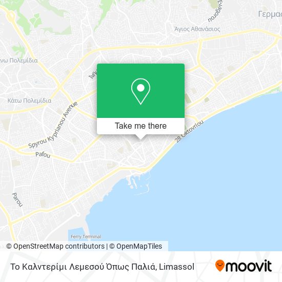 Το Καλντερίμι Λεμεσού Όπως Παλιά map