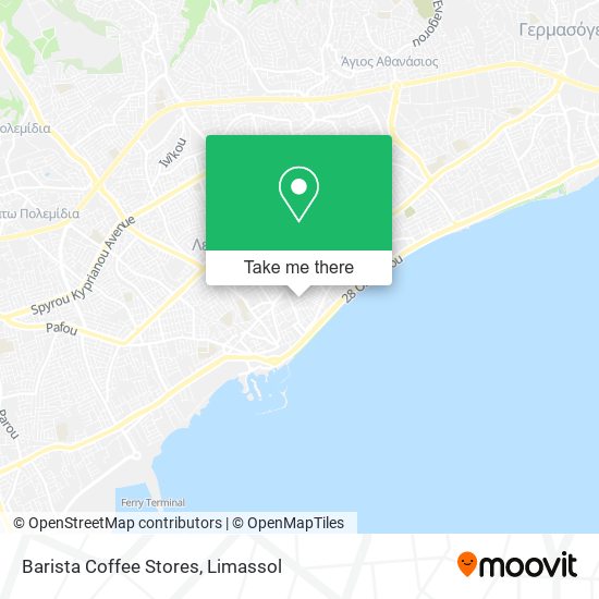 Barista Coffee Stores map