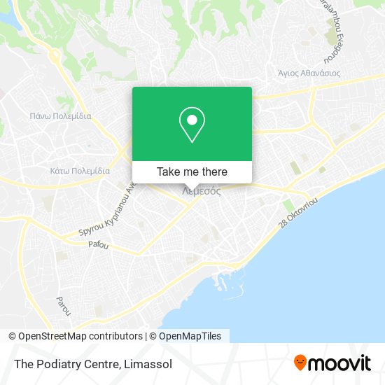 The Podiatry Centre map