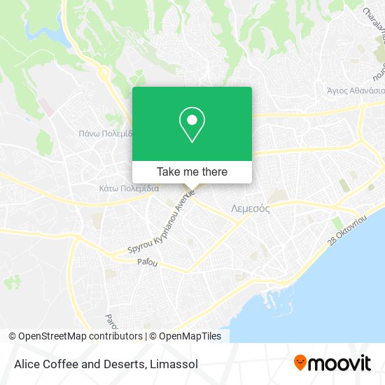 Alice Coffee and Deserts map