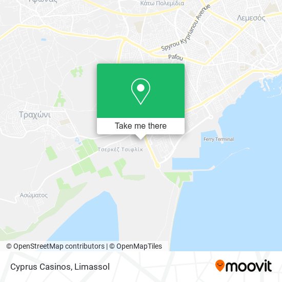 Cyprus Casinos map