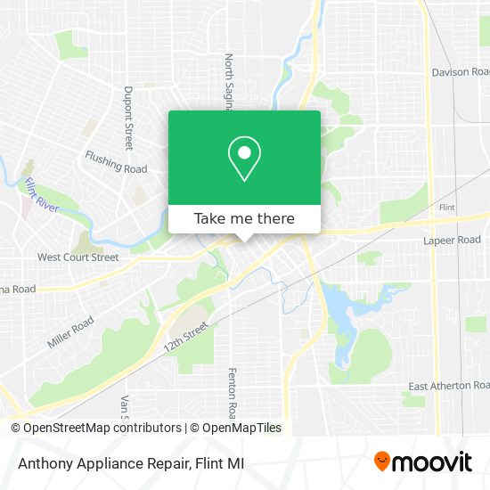 Anthony Appliance Repair map
