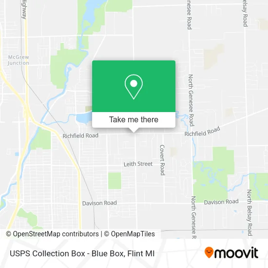 Mapa de USPS Collection Box - Blue Box