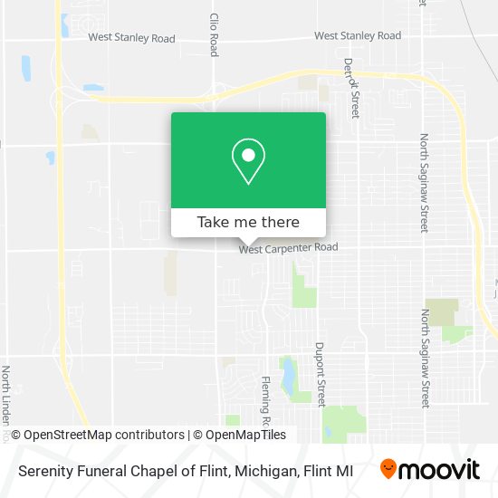 Serenity Funeral Chapel of Flint, Michigan map