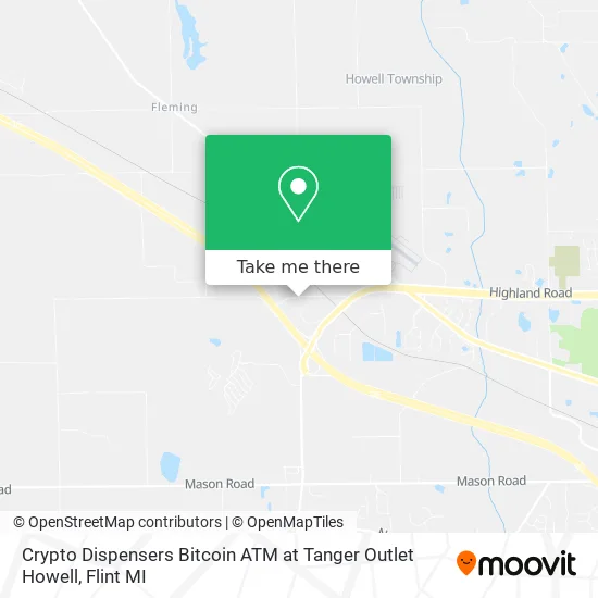 Crypto Dispensers Bitcoin ATM at Tanger Outlet Howell map