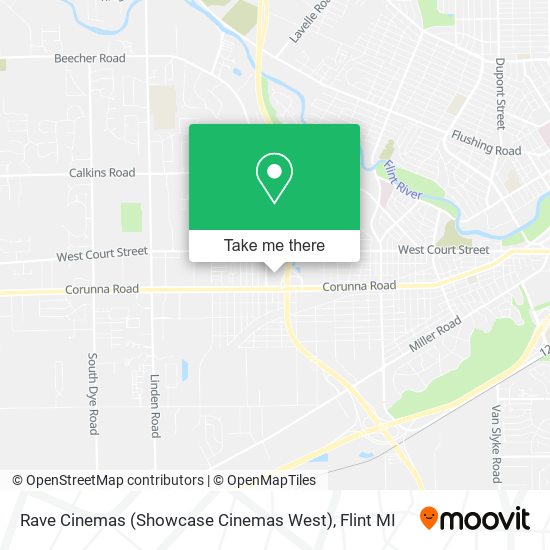 Mapa de Rave Cinemas (Showcase Cinemas West)