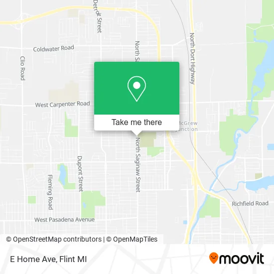 E Home Ave map