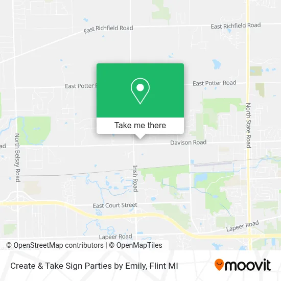 Create & Take Sign Parties by Emily map