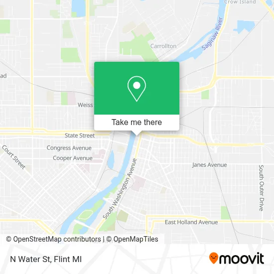 N Water St map
