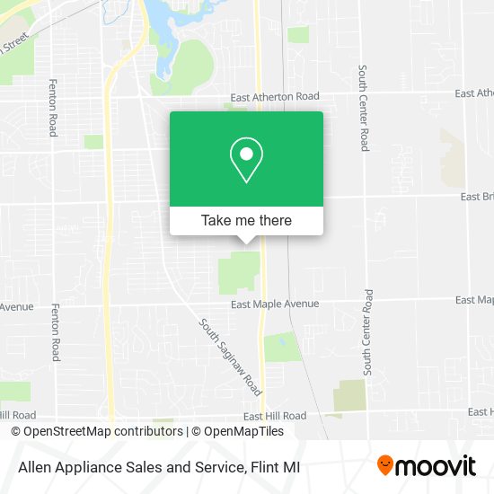 Allen Appliance Sales and Service map