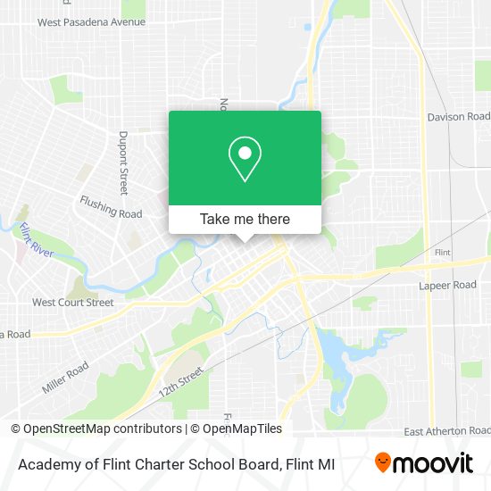 Academy of Flint Charter School Board map