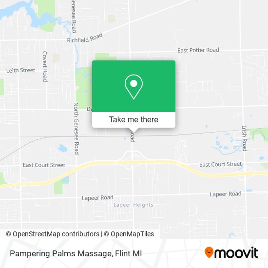 Pampering Palms Massage map