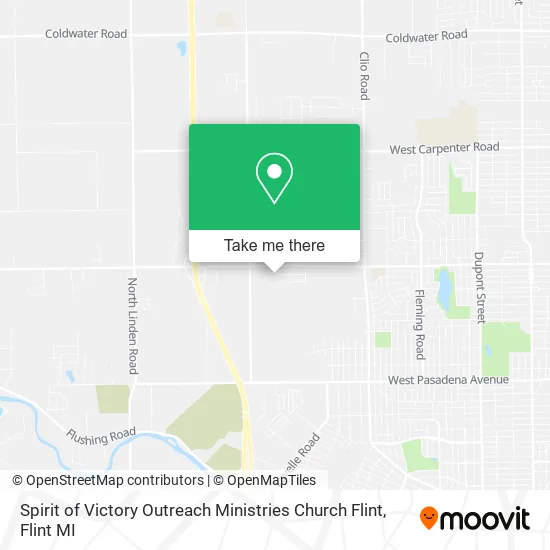 Mapa de Spirit of Victory Outreach Ministries Church Flint