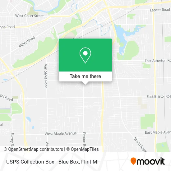 Mapa de USPS Collection Box - Blue Box