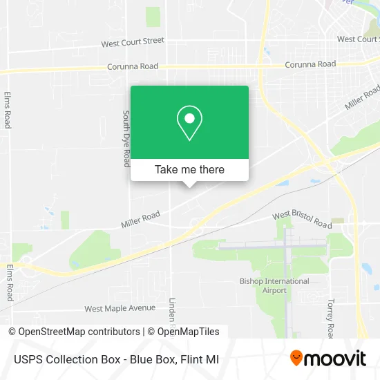 Mapa de USPS Collection Box - Blue Box