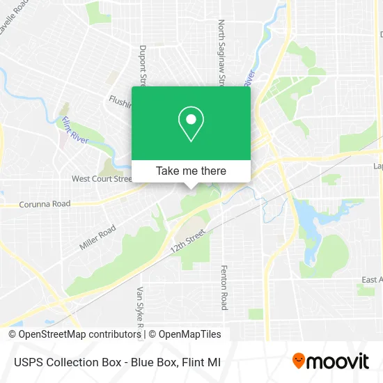 Mapa de USPS Collection Box - Blue Box