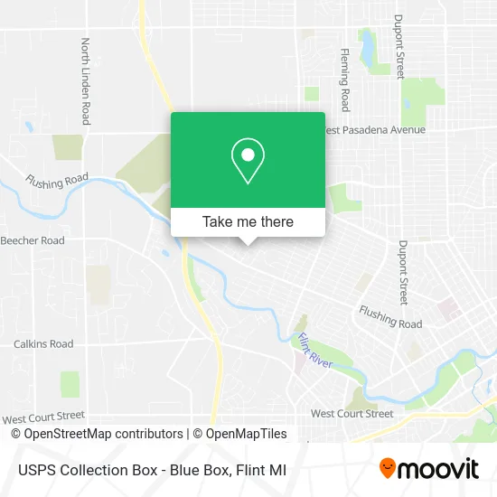 Mapa de USPS Collection Box - Blue Box