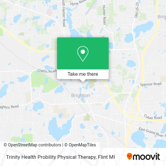 Trinity Health Probility Physical Therapy map