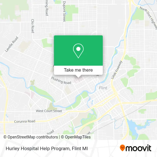 Hurley Hospital Help Program map