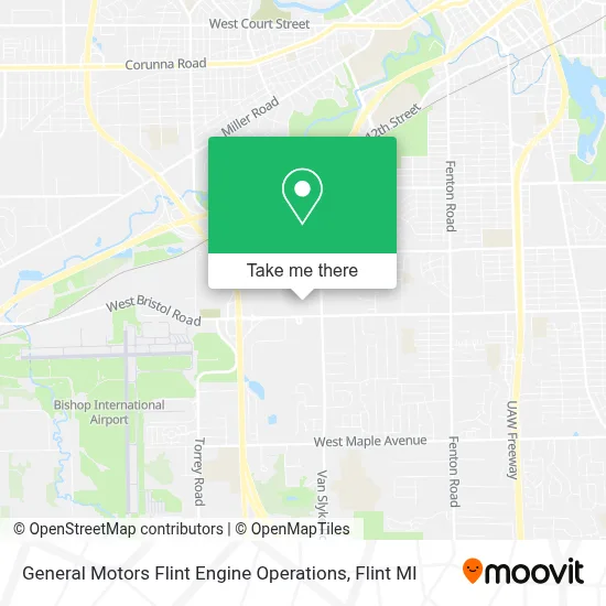 General Motors Flint Engine Operations map