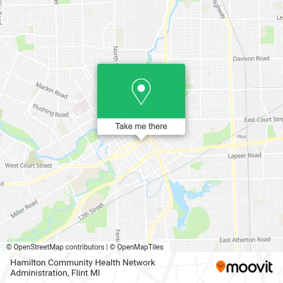 Hamilton Community Health Network Administration map