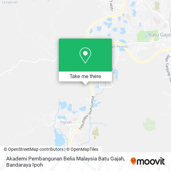 Peta Akademi Pembangunan Belia Malaysia Batu Gajah