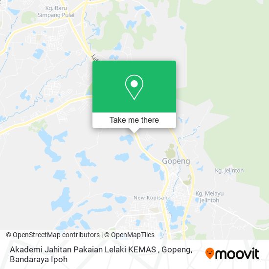 Akademi Jahitan Pakaian Lelaki KEMAS , Gopeng map